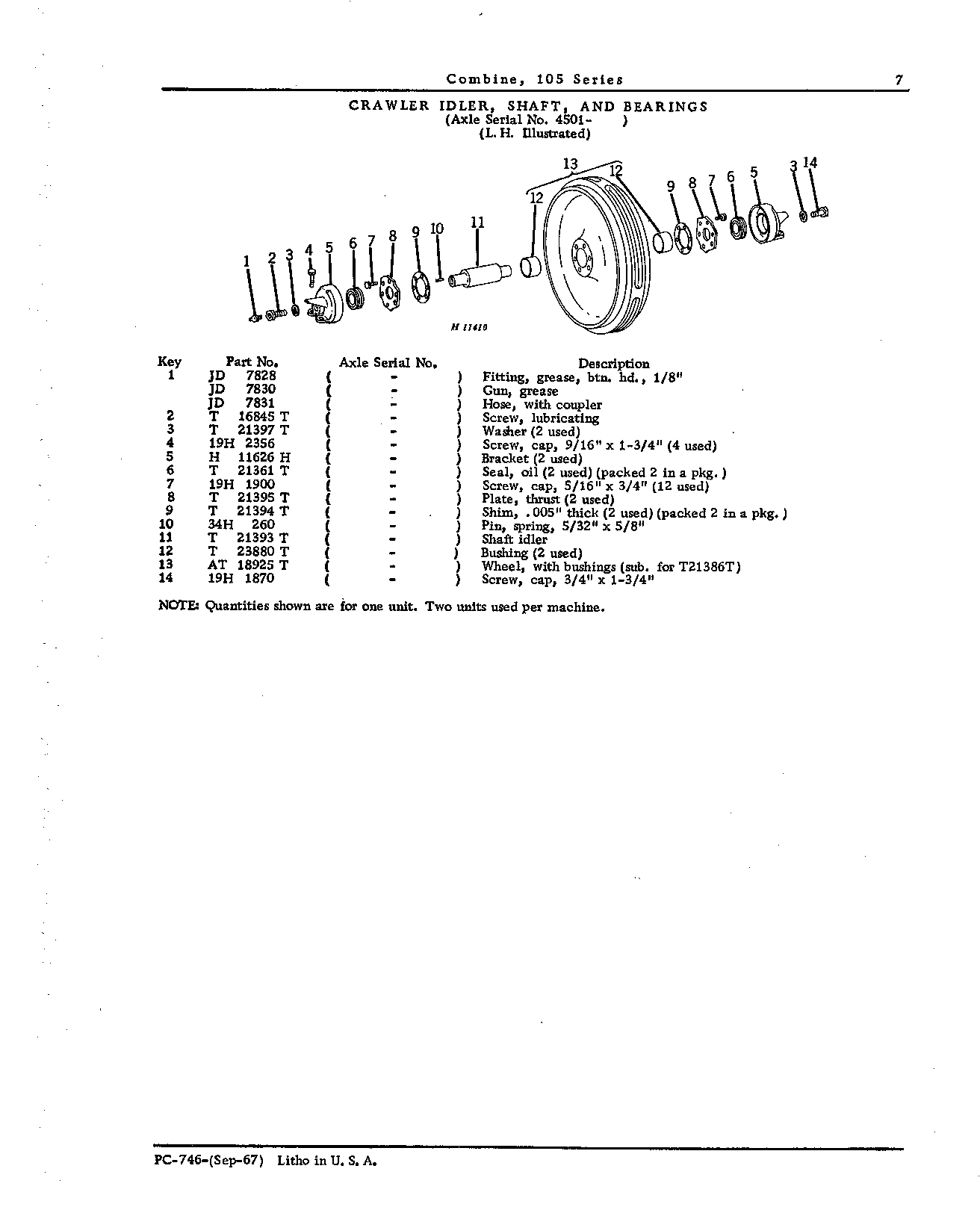 Main Wheels, Tracks, and Axle (Continued)