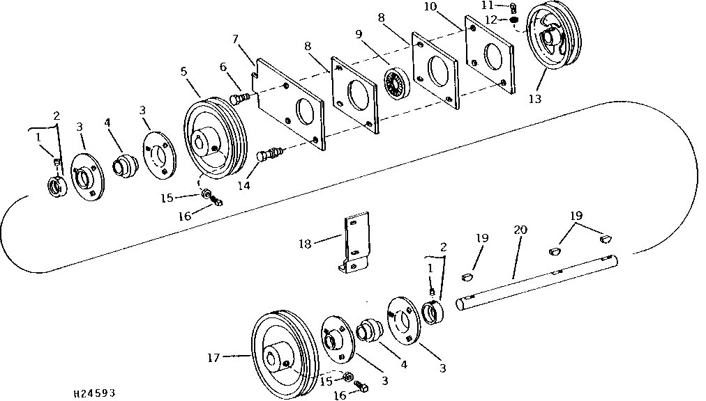 ENGINE FAN AND ROTARY SCREEN DRIVE COUNTERSHAFT