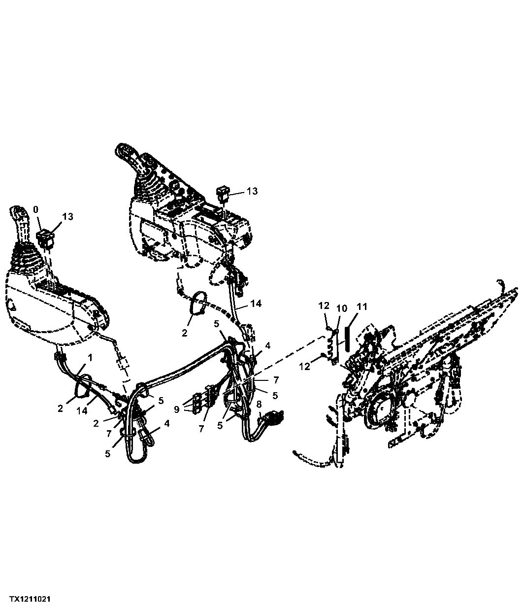 Auxiliary Function Lever Wiring Harness And Switches (401188 - )