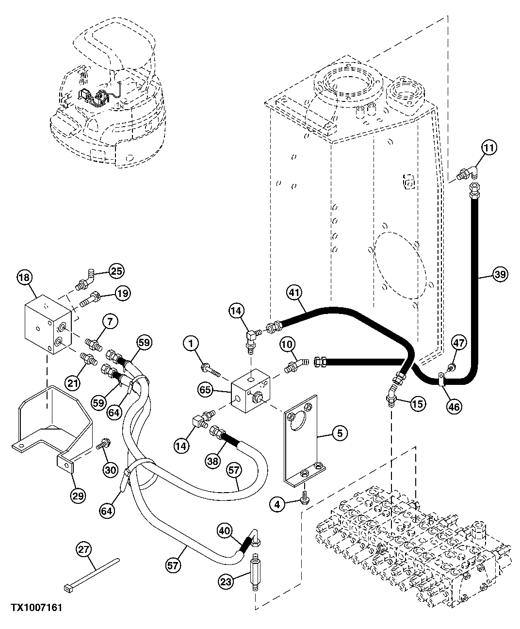 AUXILIARY HYDRAULIC LINES (UPPERSTRUCTURE)(SN. 005232- ) (005232 - )