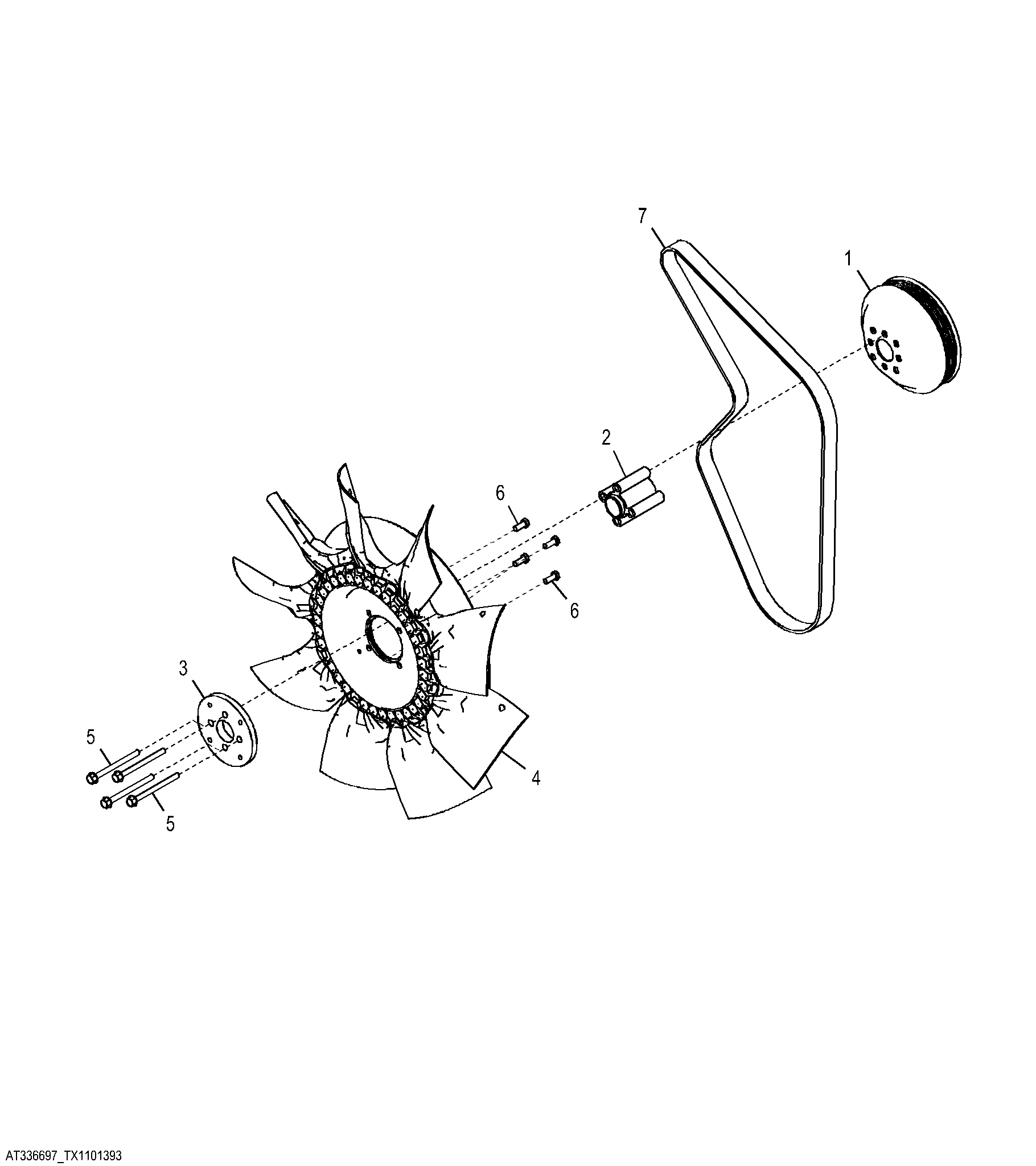Fan Package, High Ambient Temperature without Air Conditioning (Engine 4045DT060, 4045TT094 and 4045TT095)
