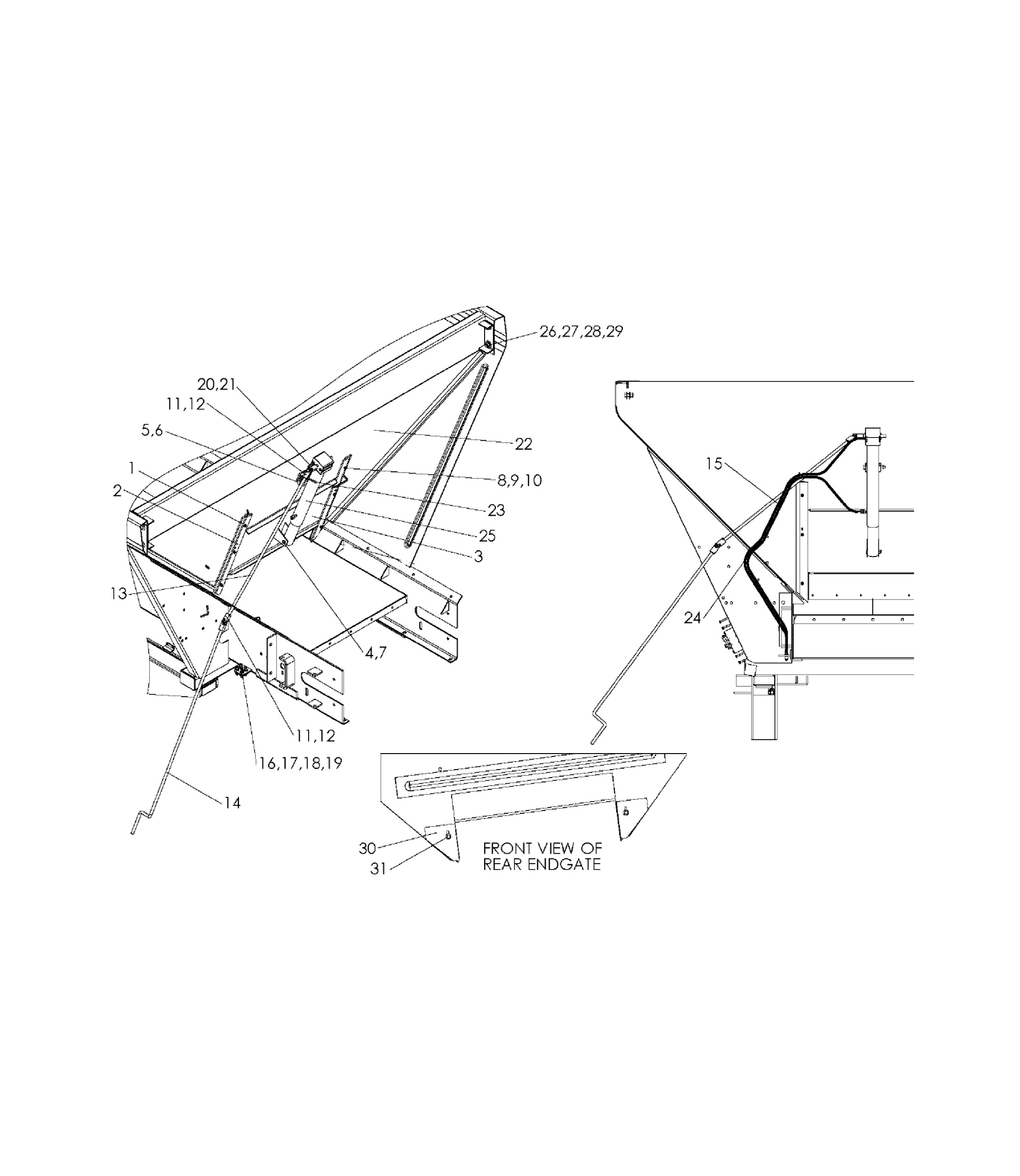 Endgate, Removable Feedgate and Jack, DN200