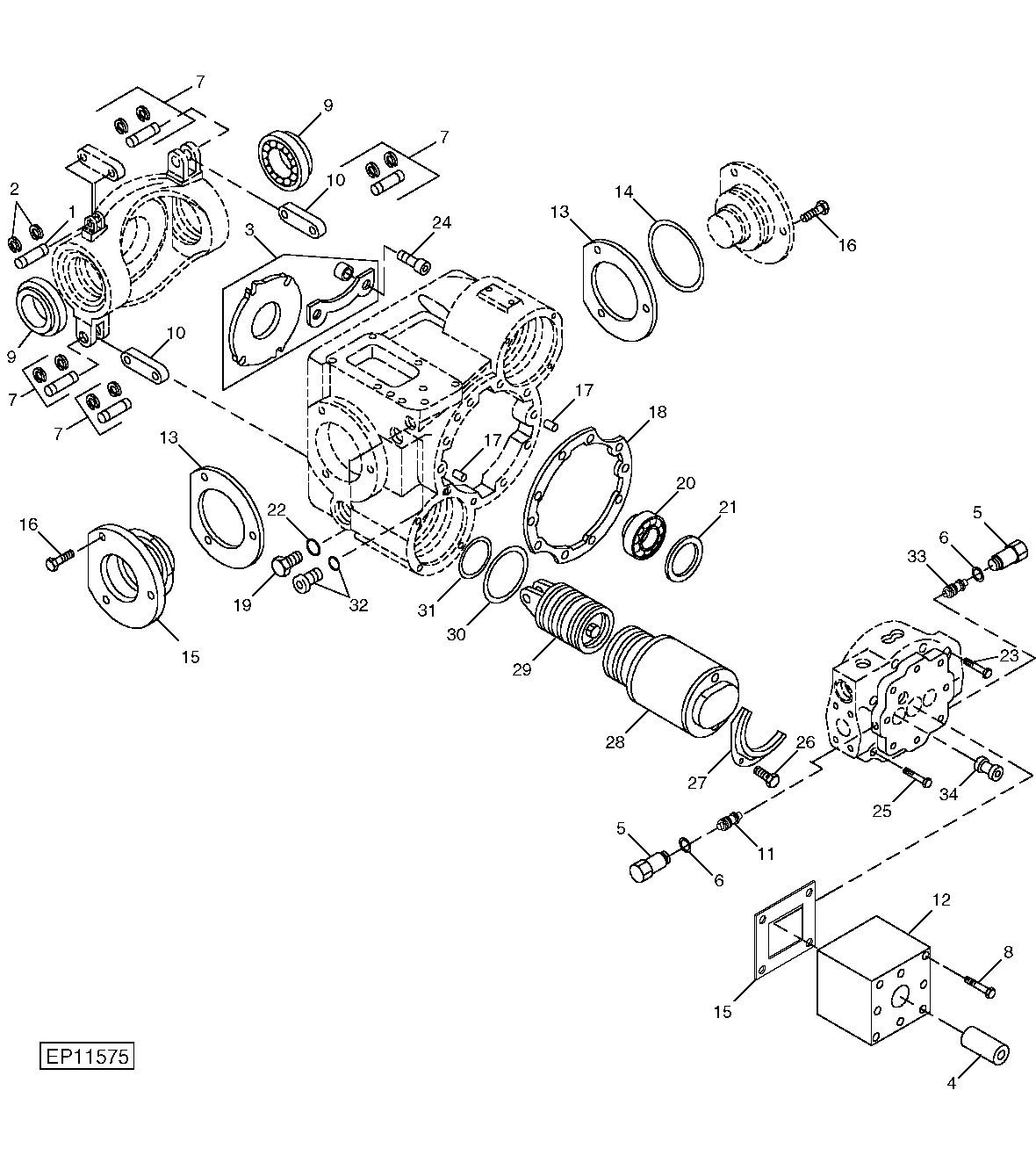 PLATFORM DRIVE SHAFT, HOUSING, SWASHPLATE, AND SERVO CYLINDERS