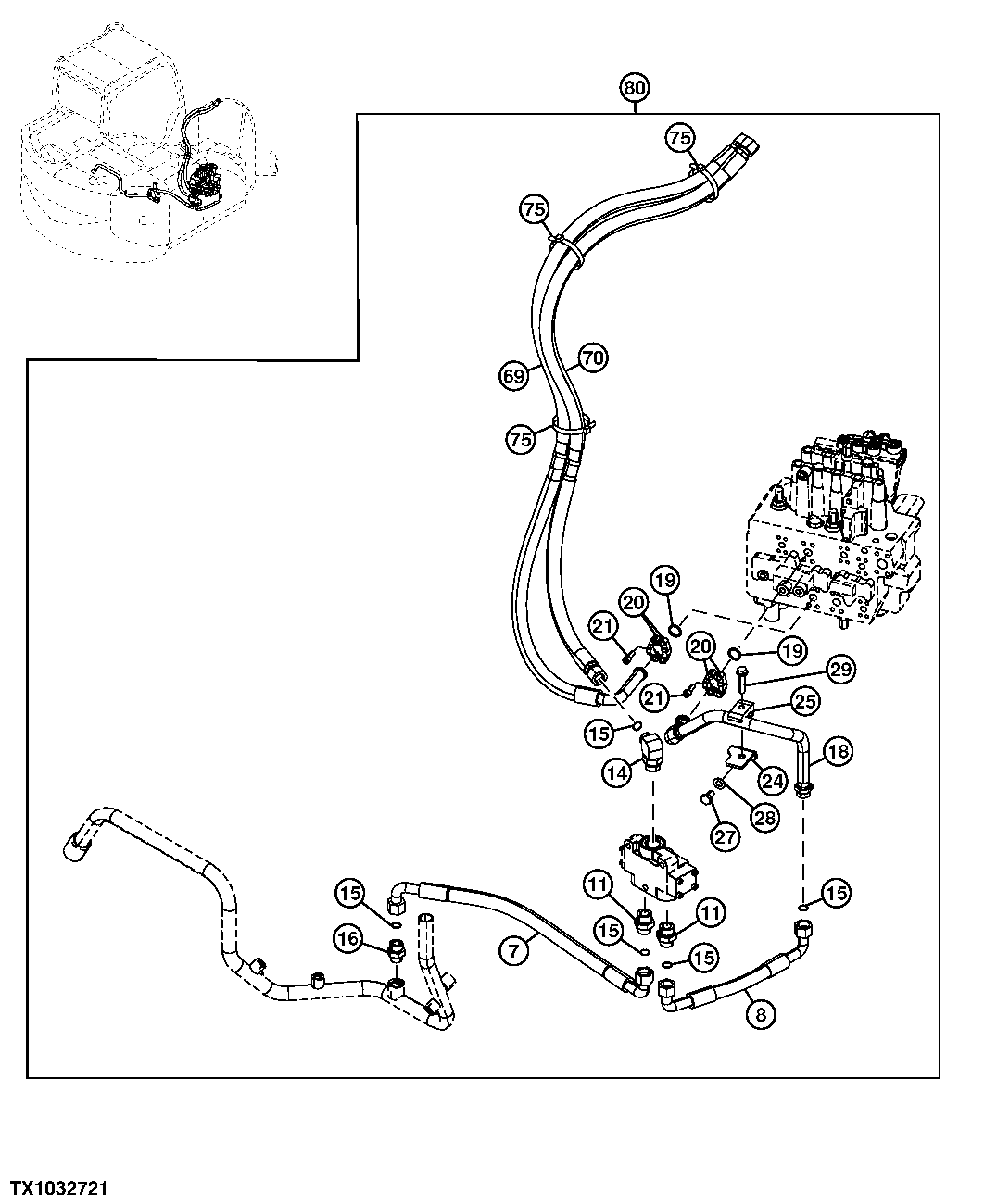 Main High Flow Auxiliary Lines (Control Valve To Solenoid)