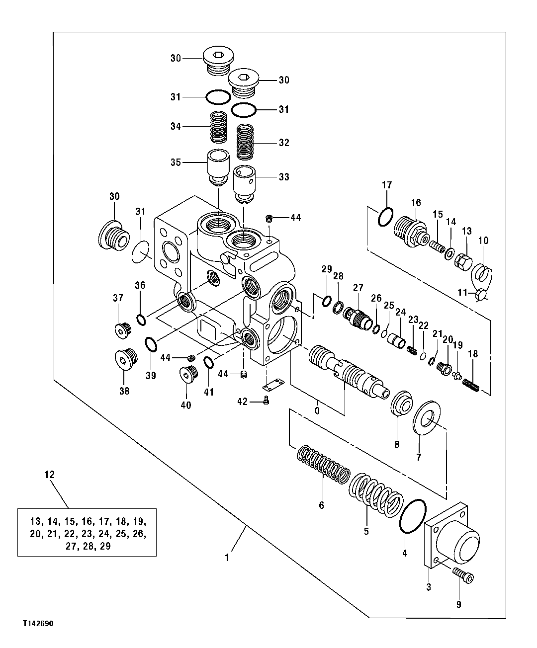 BOOM CYLINDER LOAD LOWERING VALVE COMPONENTS
