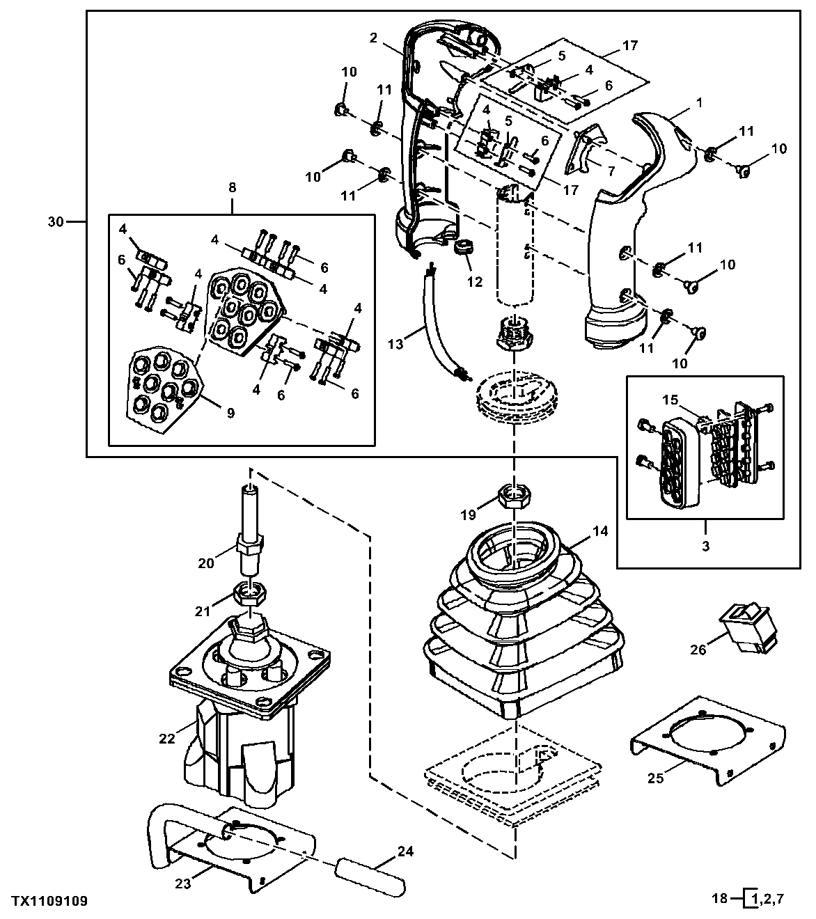 Measuring System Joystick Components, Left (LH)