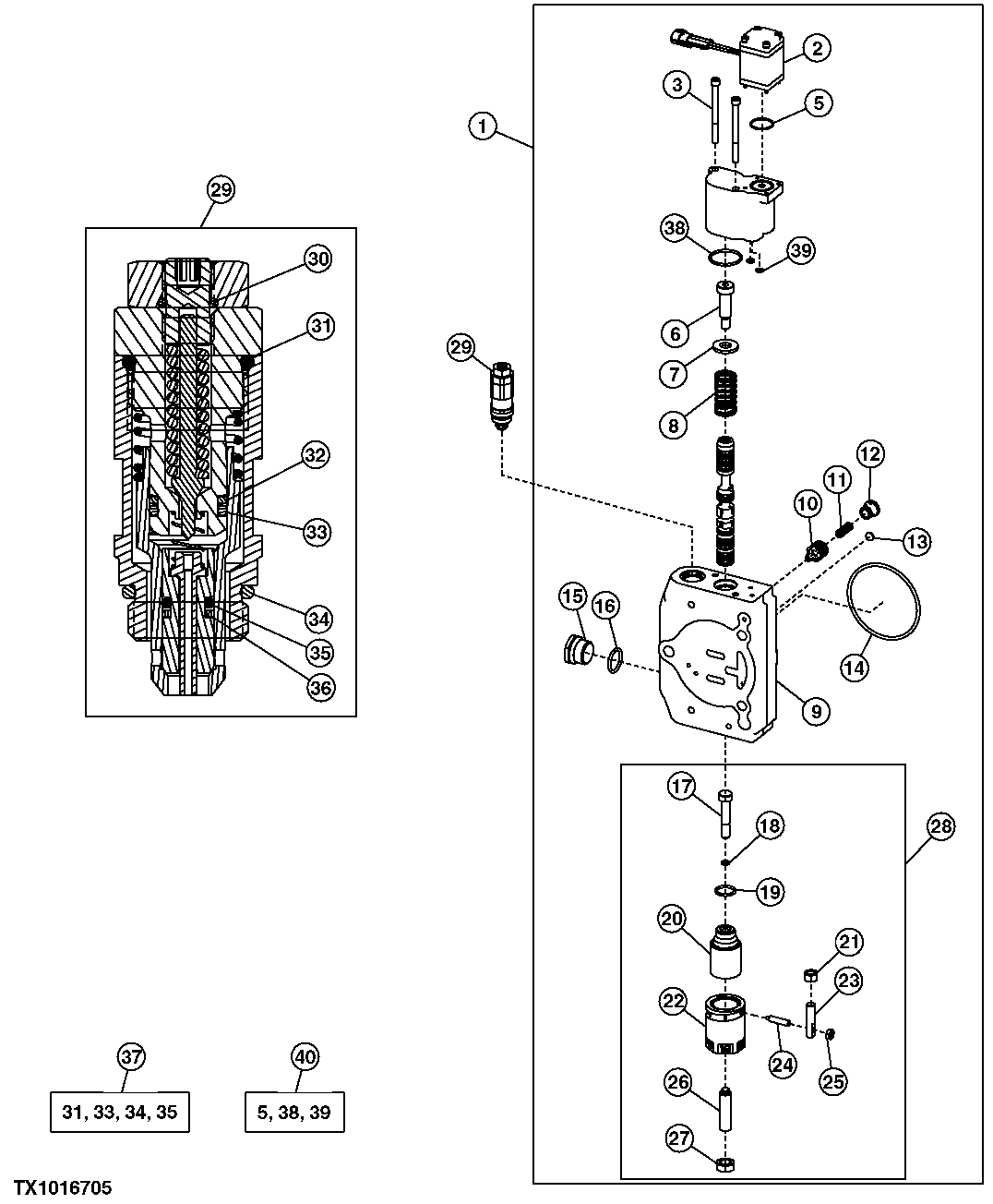 Auxiliary Section, Electrohydraulic Backhoe Valve