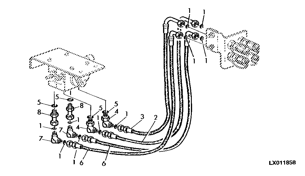 OIL LINES FOR QUICK COUPLERS (FRONT LOADER)