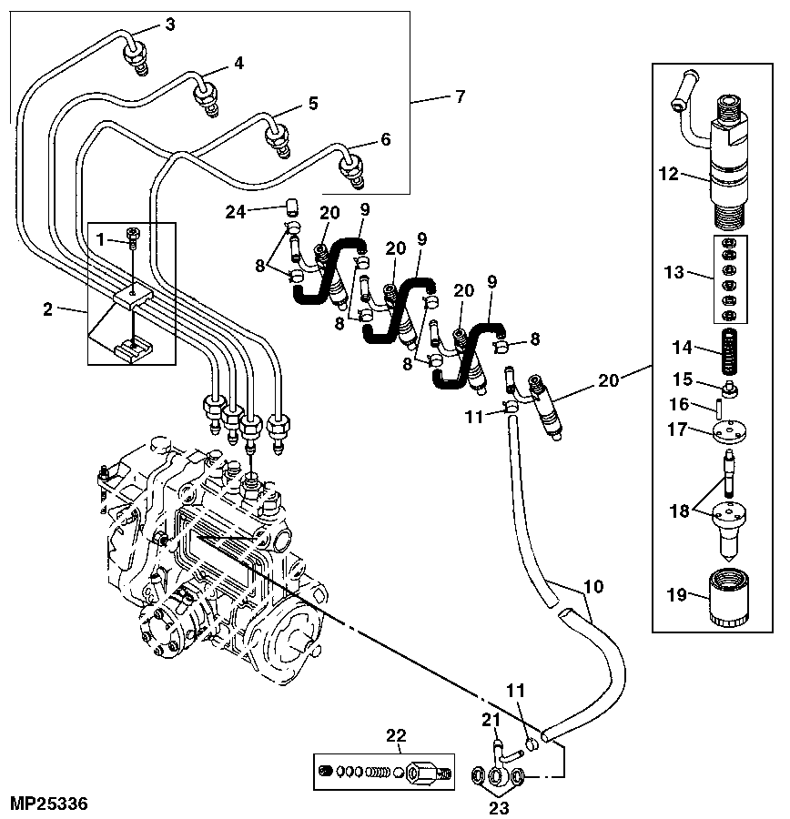 Fuel Injection Nozzles And Lines (4TNE84-EJTLB Engine) ( - 311032)