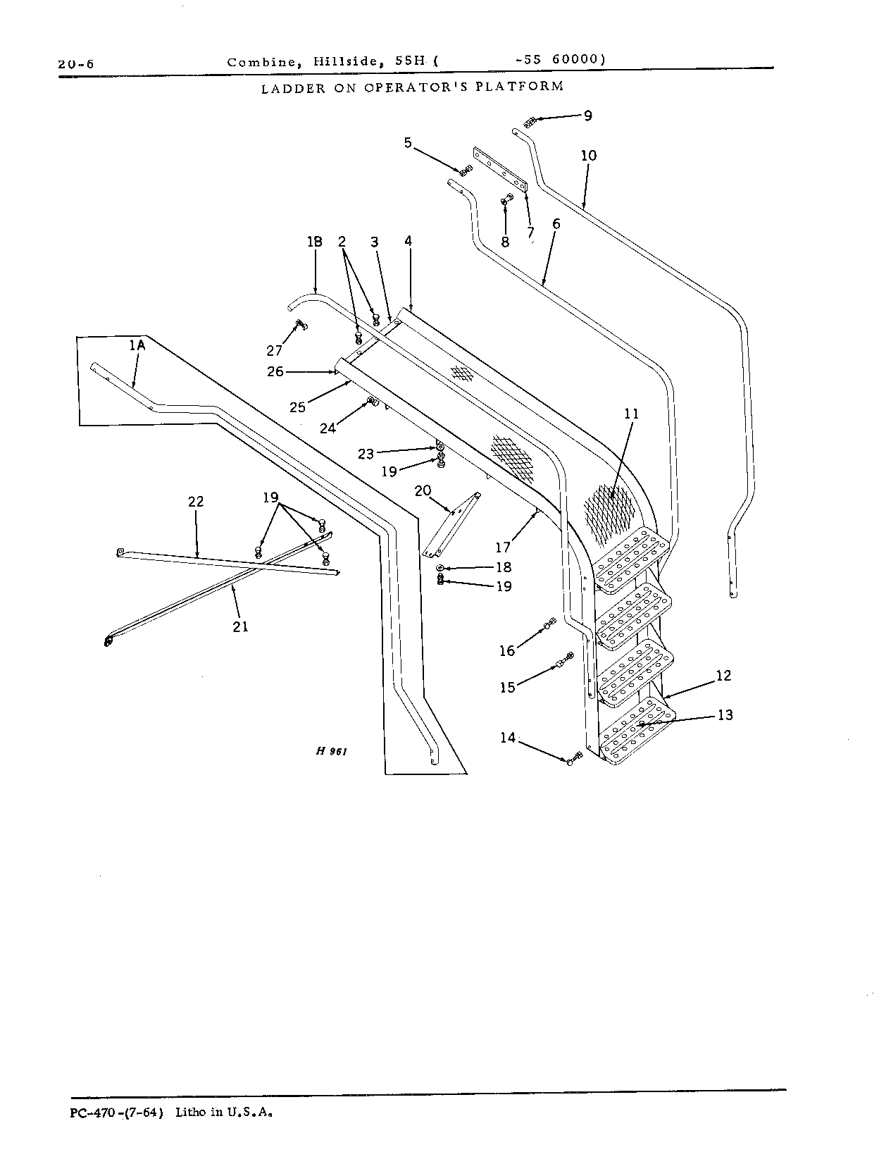 Hand rails (operator's platform)