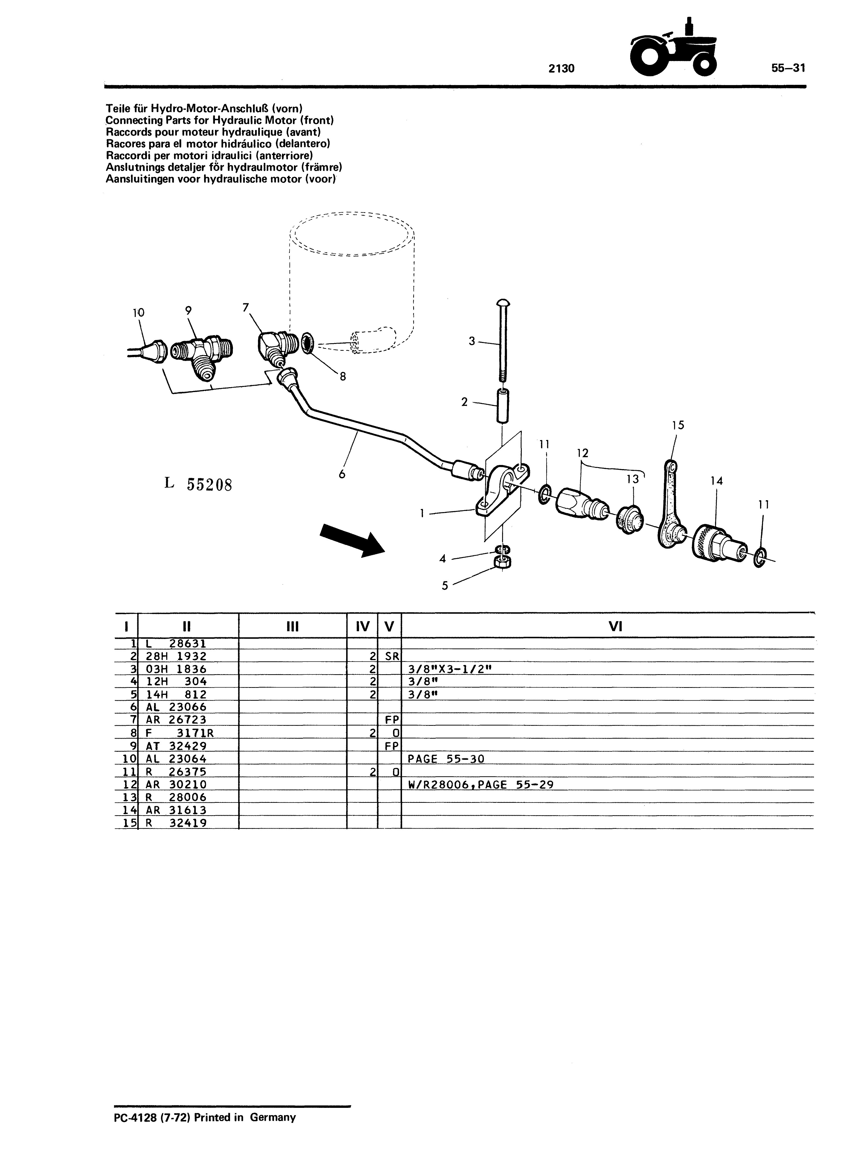 Connecting Parts for Hydraulic Motor (front)
