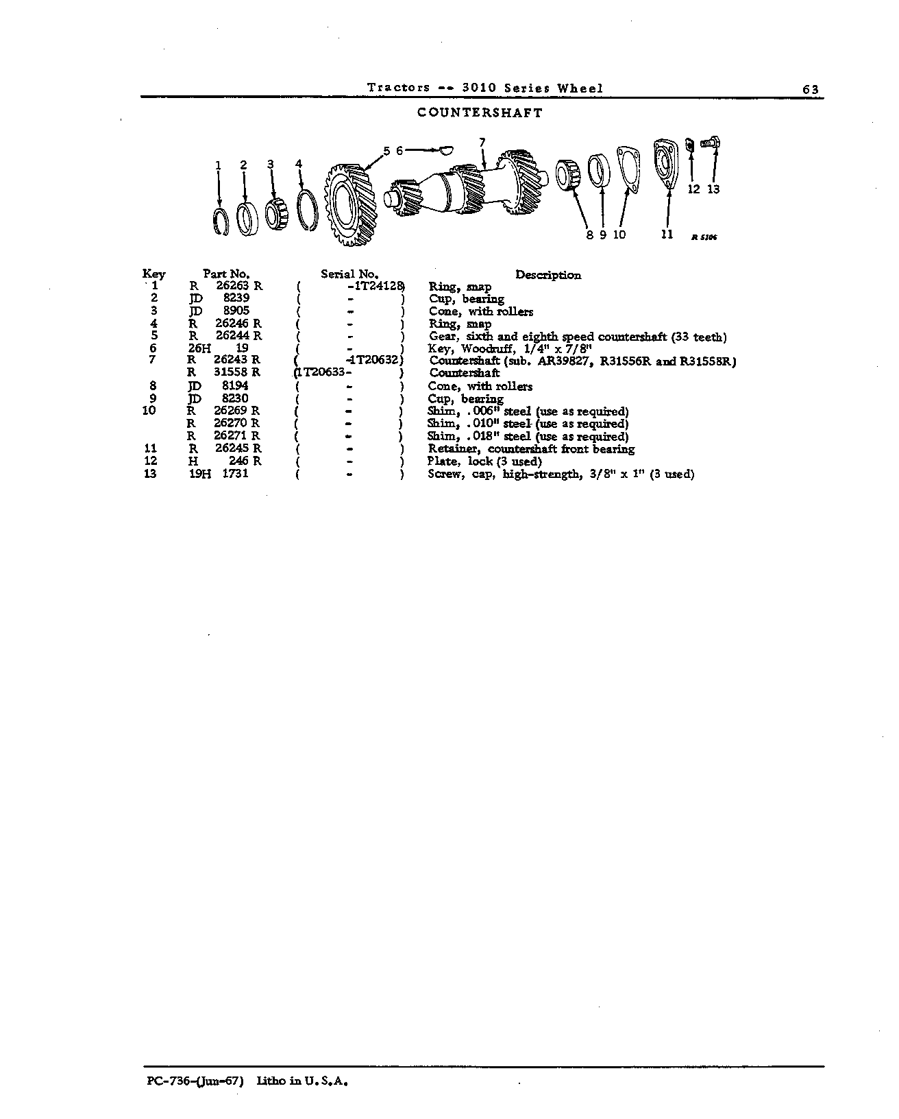 Countershaft, transmission