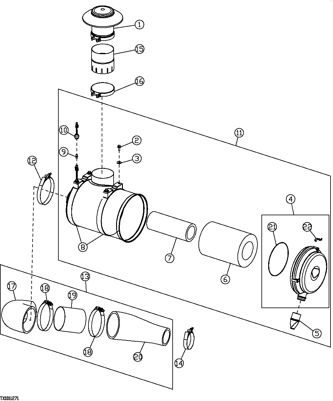 AIR CLEANER INSTALLATION (SERIAL NUMBER 586337- )