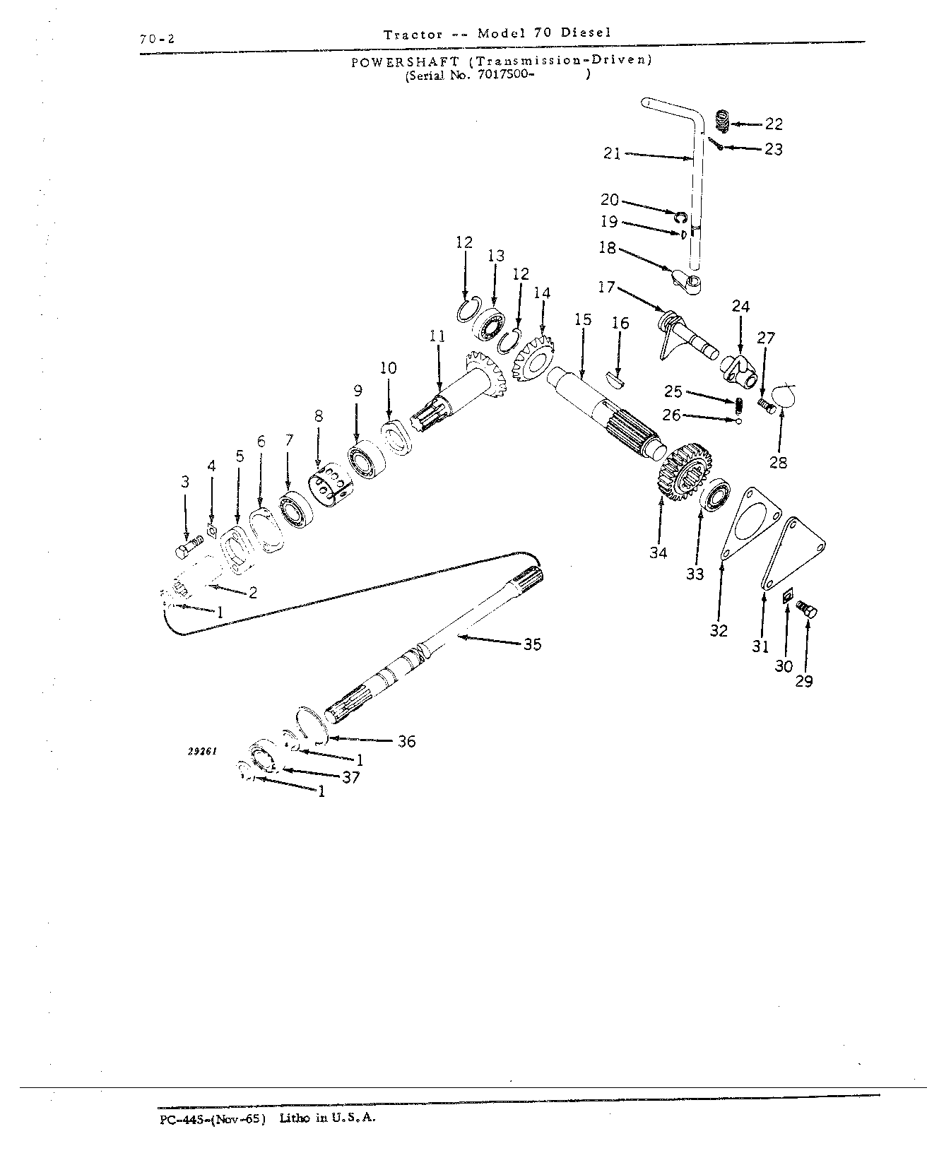 Section 70 - Power Shaft and Power Shaft Clutch