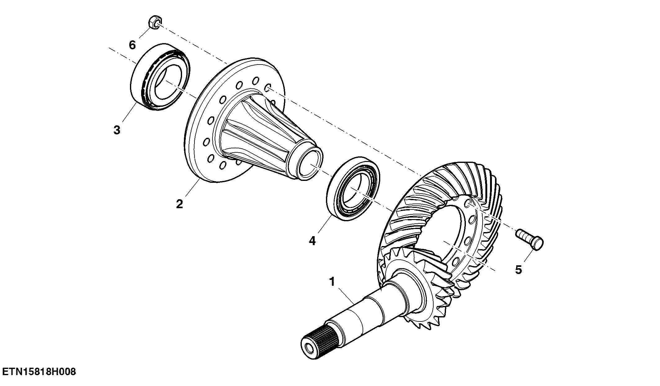 Bevel Gear Assembly, Differential, 130 cc Steering Pump