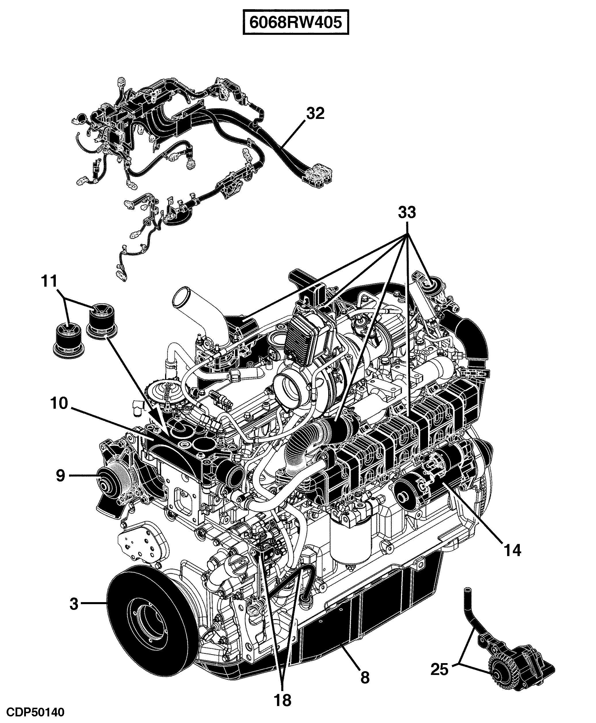 24 Engine 6068RW405-RE558564-ETN97207-ETN97208-ETN98529
