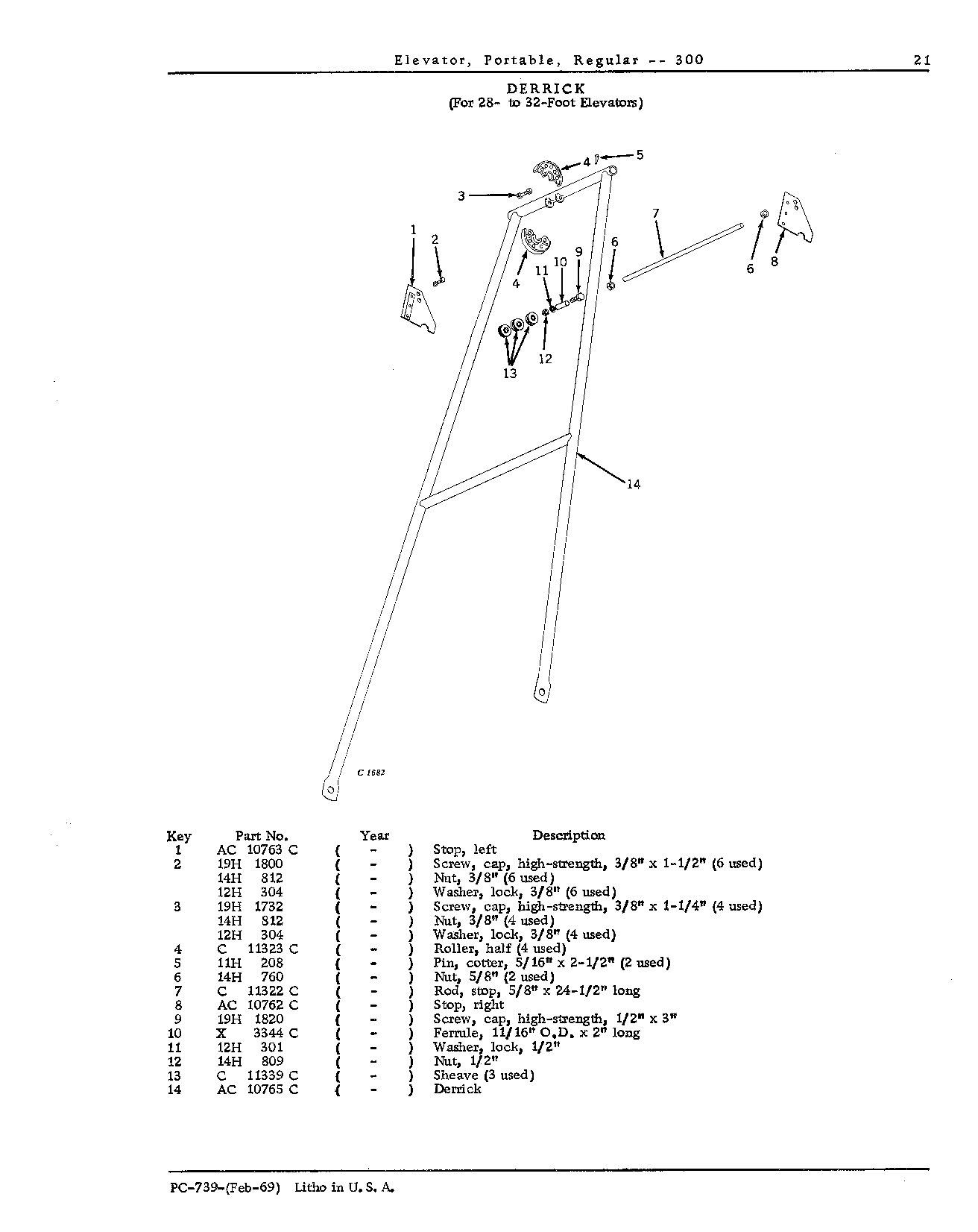 DERRICKS: For 28- to 32-Foot Elevators