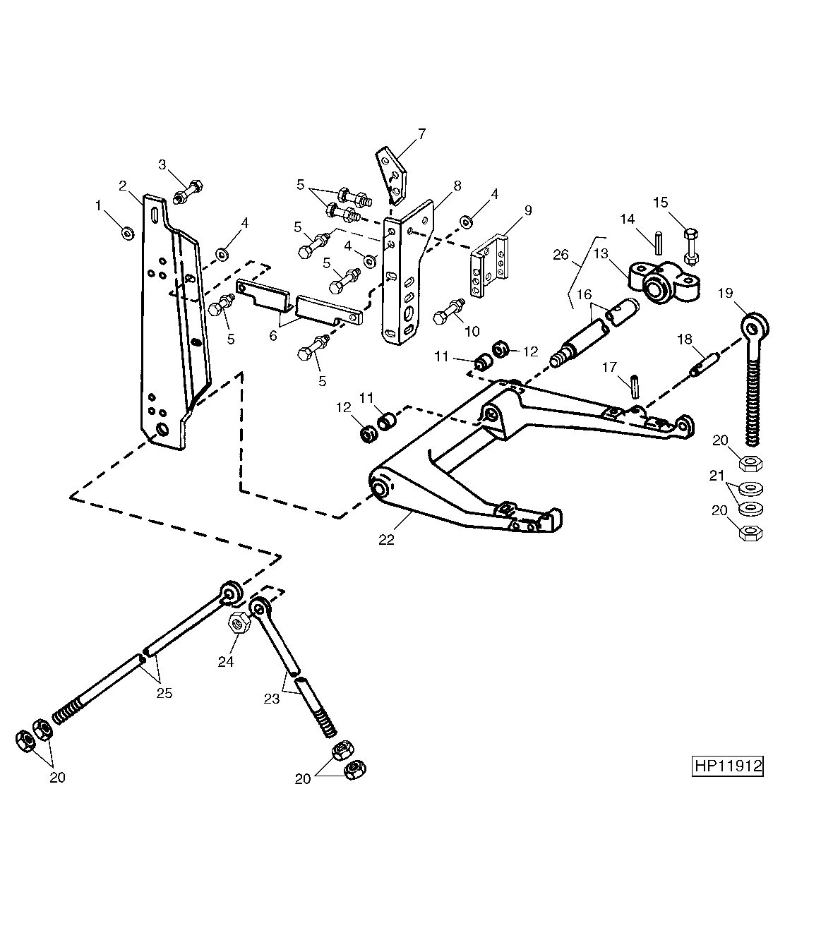 CYLINDER INTERMEDIATE DRIVE SUPPORT BRACES (564101 - )