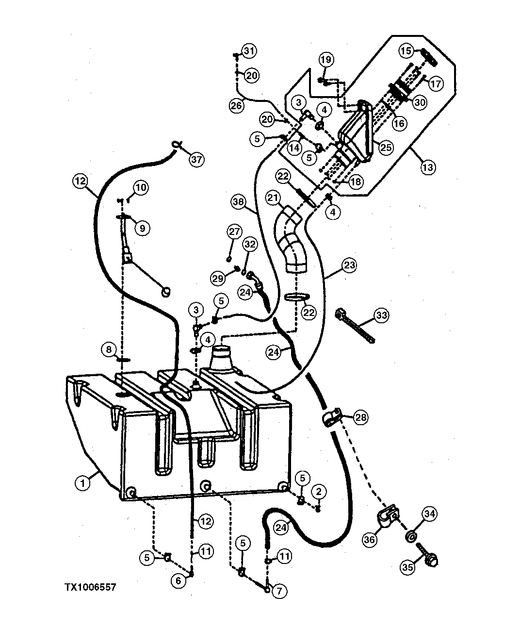 Fuel Tank and Fuel Tank Hoses (572797 - 585739)