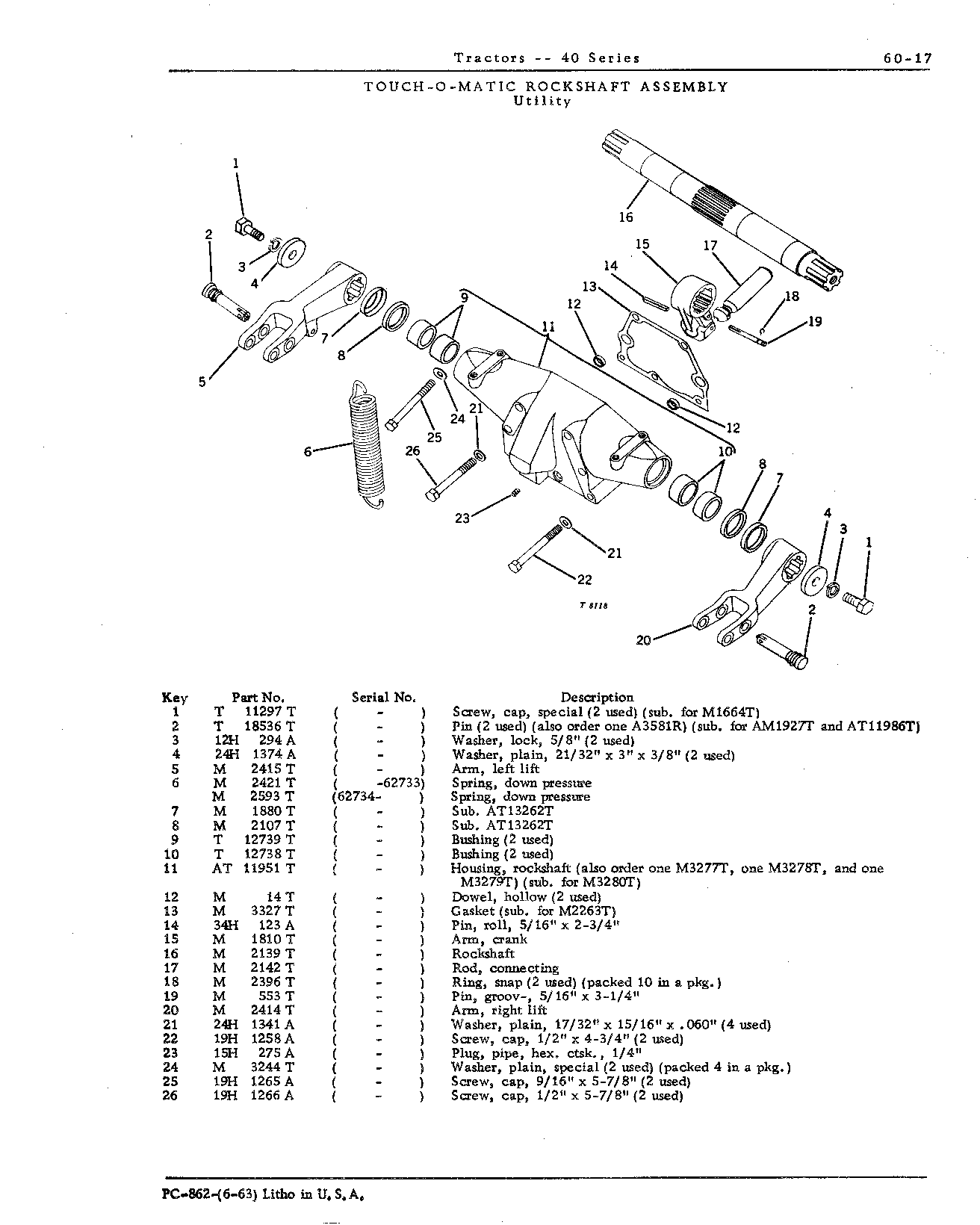 Housing, rockshaft (U)