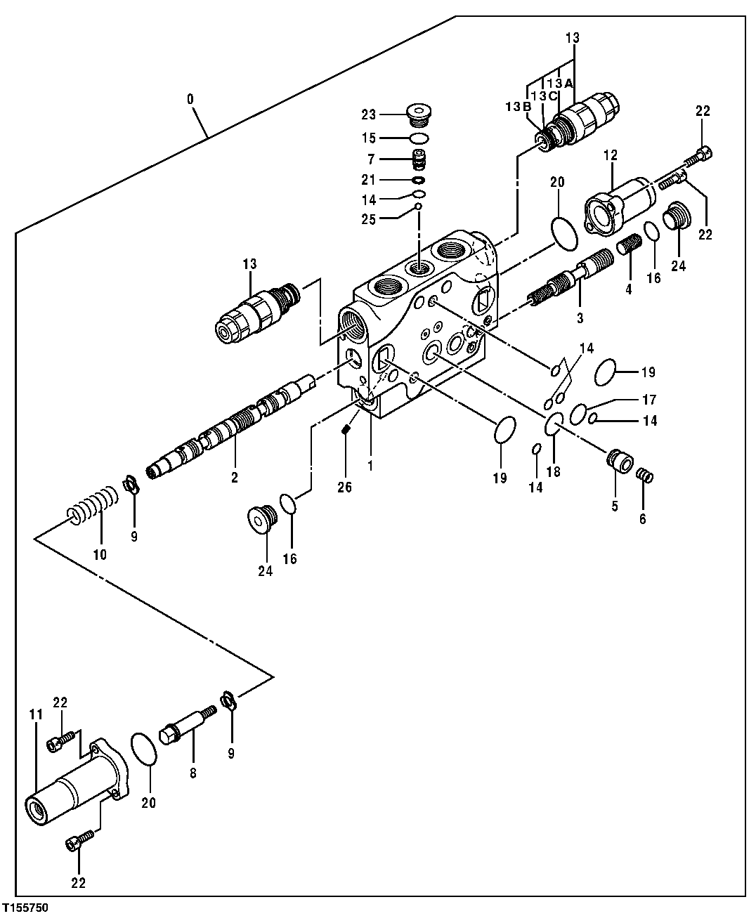 Main Control Valve Components - Arm Section