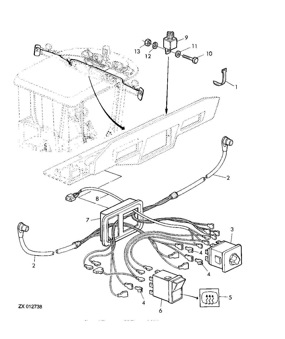 SWITCH FOR ELECTRICALLY ADJUSTABLE OUTSIDE MIRRORS AND MIRROR HEATER