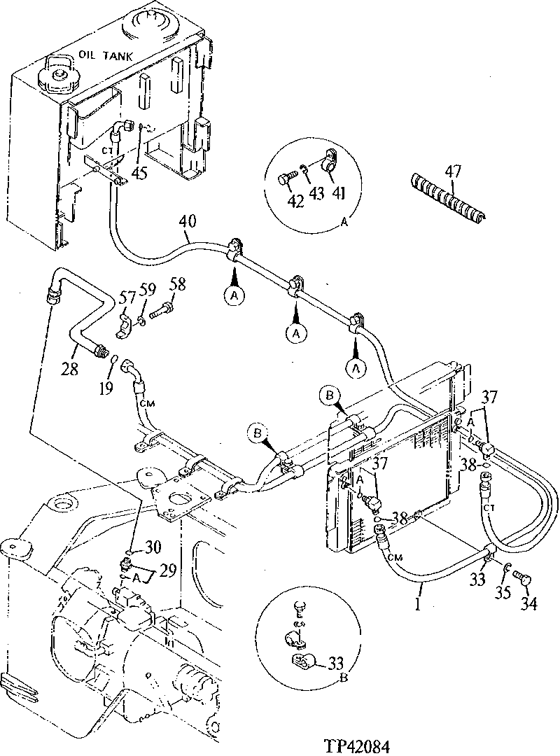 OIL COOLER, HYDROSTATIC PLUMBING (000877 - )