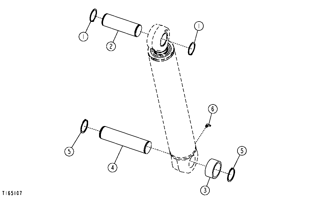 Stabilizer Cylinder Pins and Bushings (Stroke 58.80 cm, Closed Length 103.50 cm)