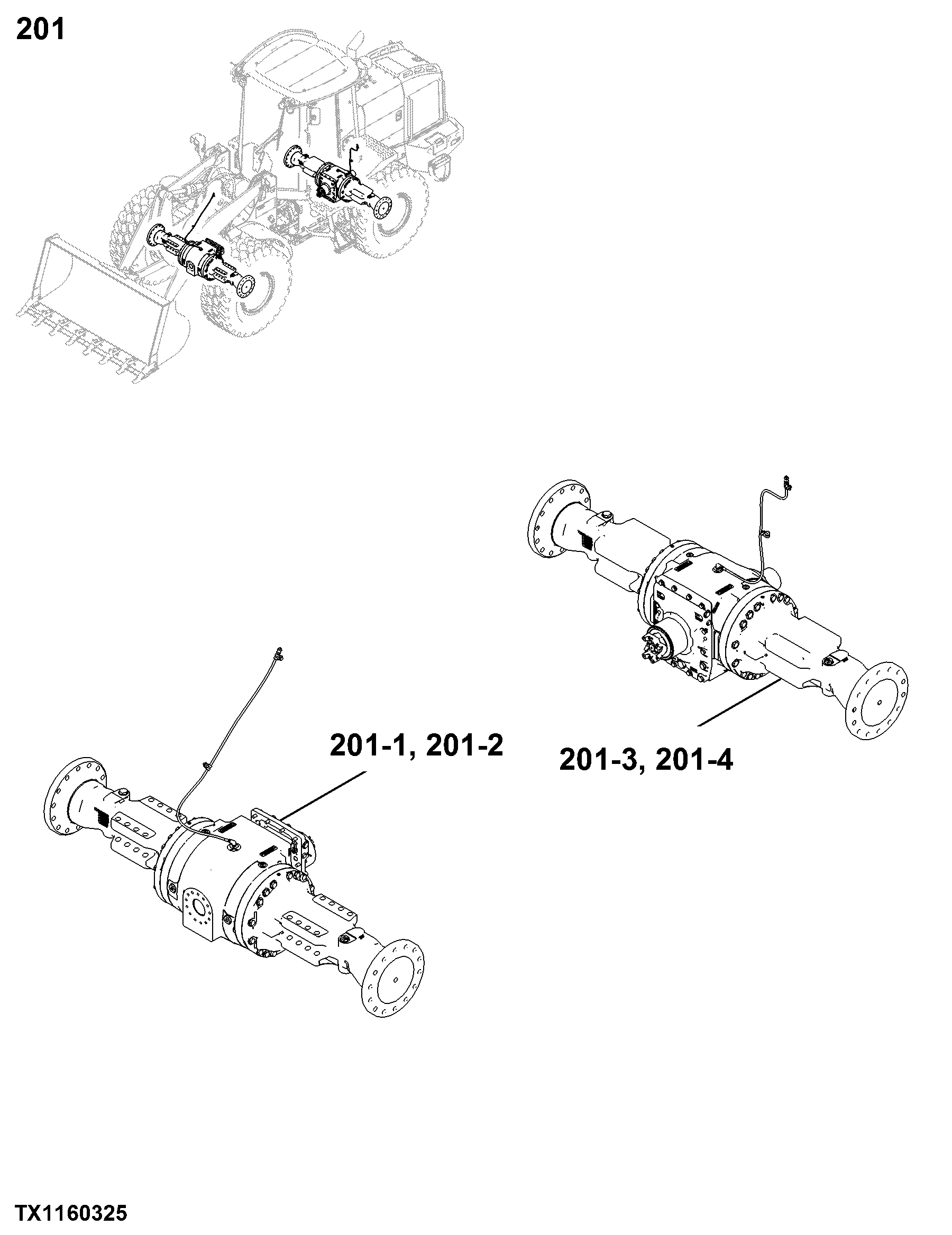 0201 Drive Axle Hsg and Support (Inc. Final Drives)