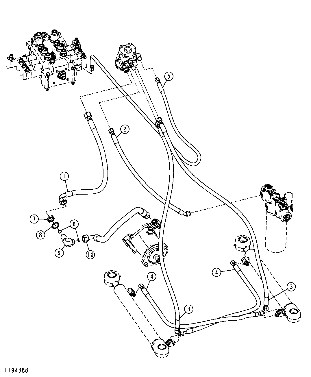 Steering Cylinder Hydraulic Hoses ( - 601559)