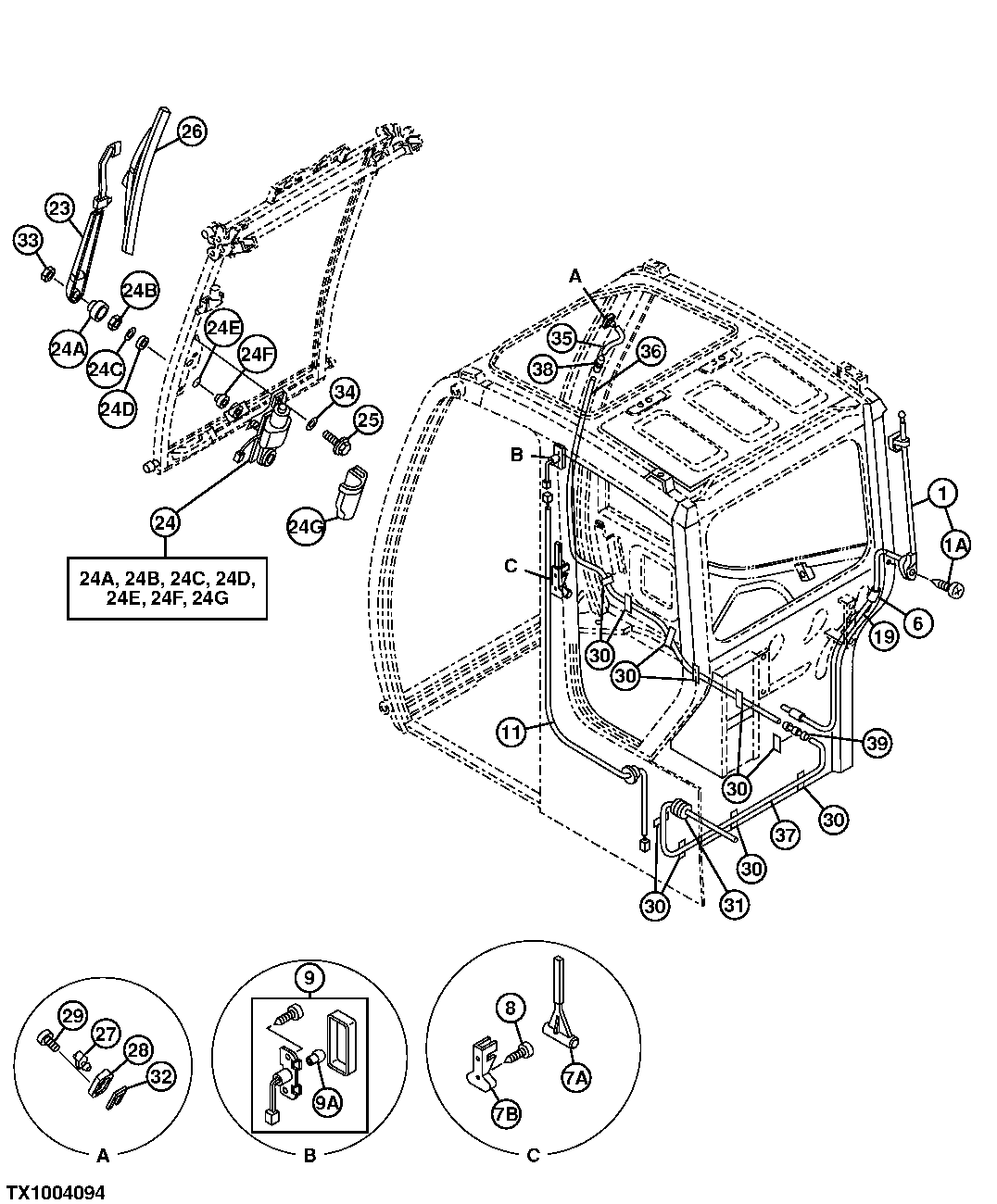 CAB COMPONENTS (CAB LIGHT, ANTENNA AND WIPER SYSTEM)