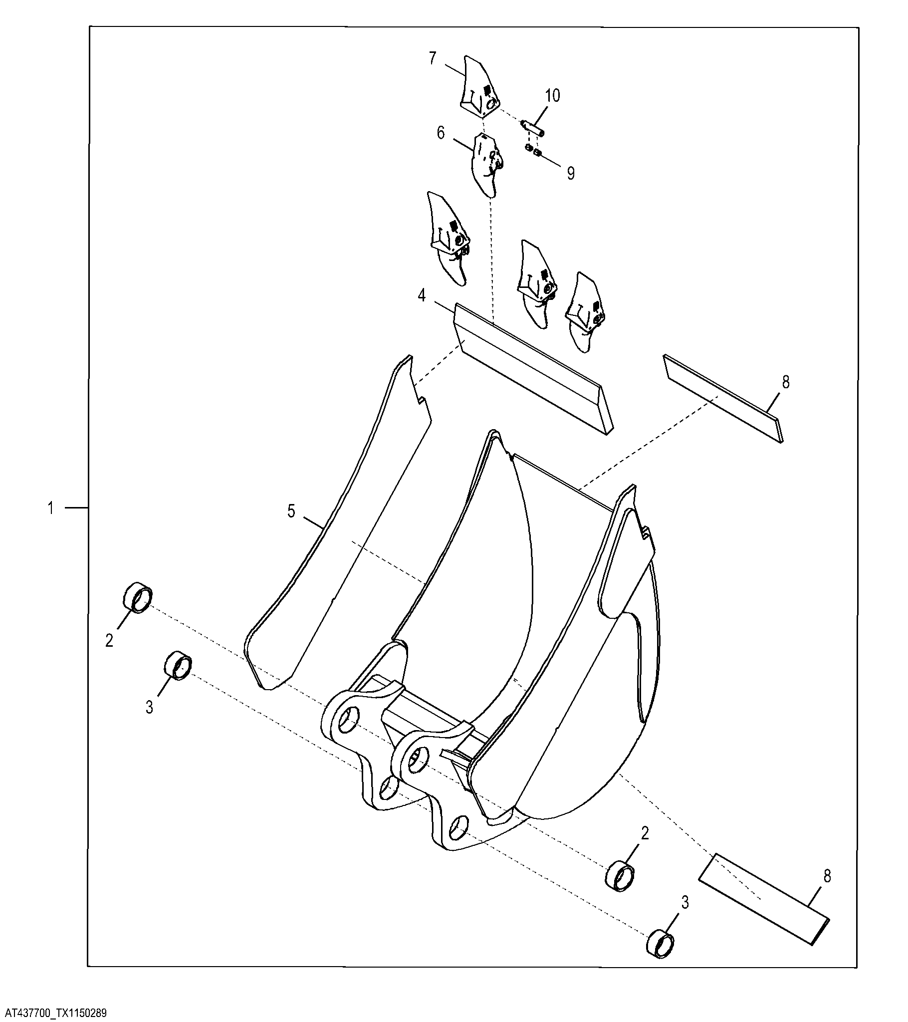 Severe Duty Bucket with TK Teeth 45.72 cm (18.00 in) 0.144 m³ (5.10 ft³)