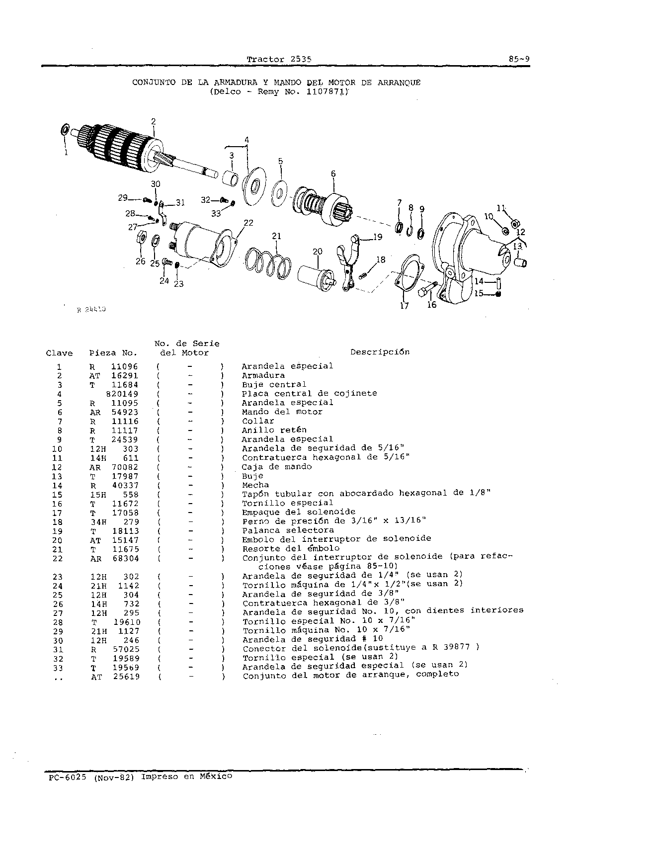 Motor de Arranque Aramadura y Mando