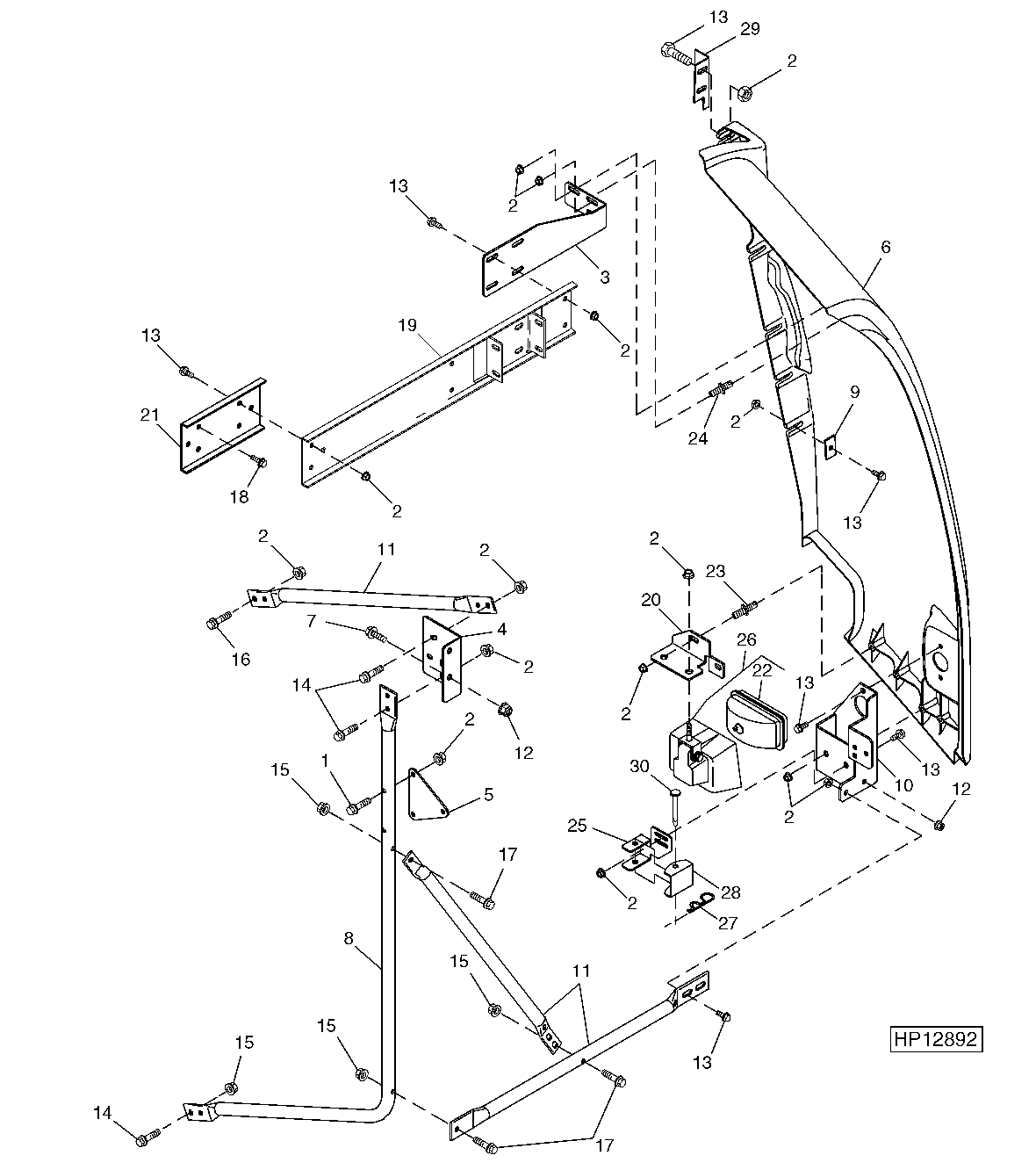 Left Rear Corner Panel and Rear Lamp Assembly (700365 - )