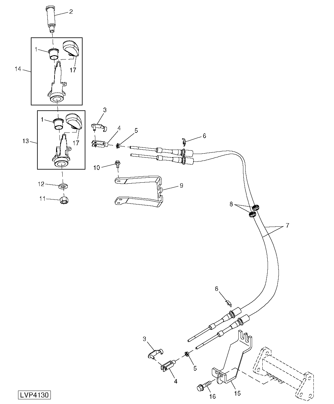 ROCKSHAFT CONTROL LEVERS (WITH CAB/ISOLATED OPEN OPERATOR STATION)
