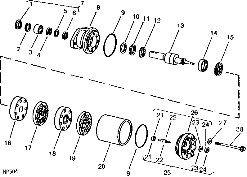 Hydrostatic Drive Reel Hydraulic Motor (Platform Serial No. -1000)