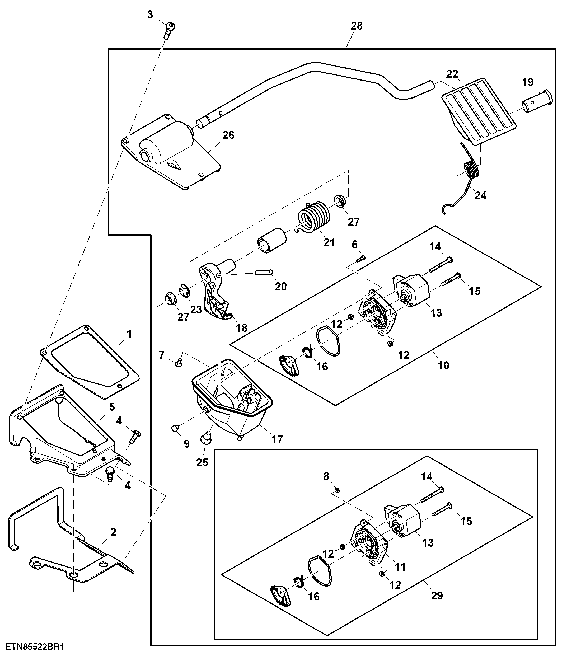Accelerator Pedal, W/ Electronic Speed Control, Low Profile Cab