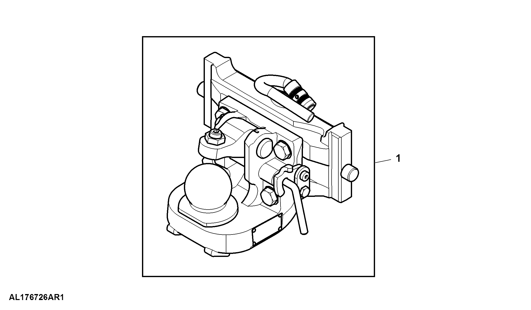 Attachment, Trailer Hitch, Ball Type, Height Adjustable