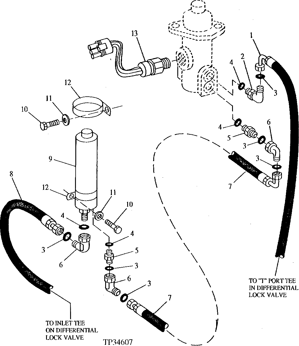 BRAKE VALVE LINES TO ACCUMULATOR (543490 - )