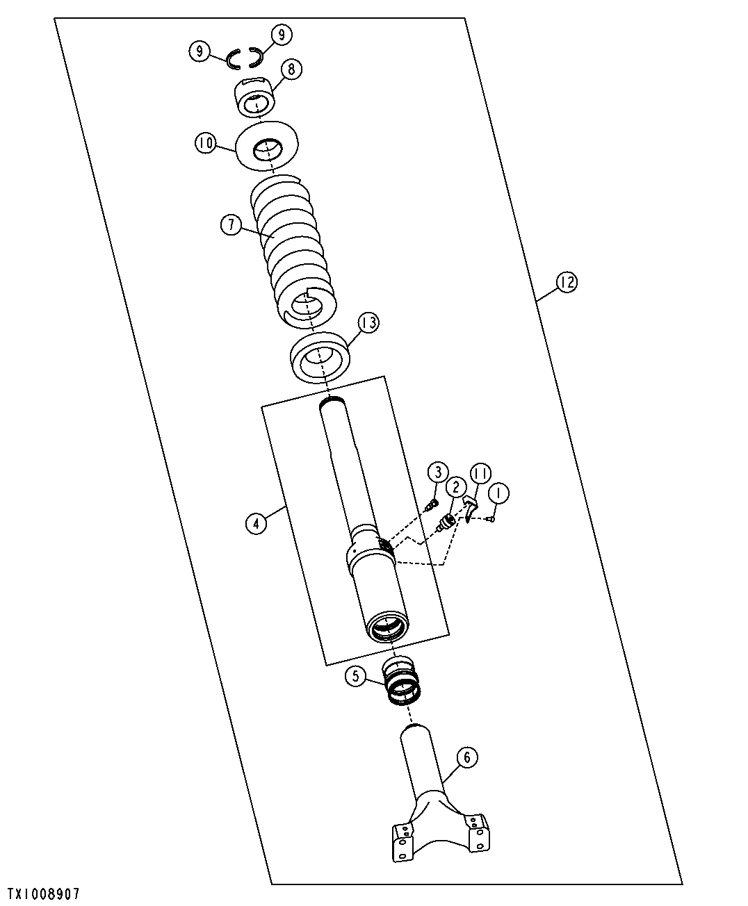 Track Chain Tension Adjuster and Component Parts