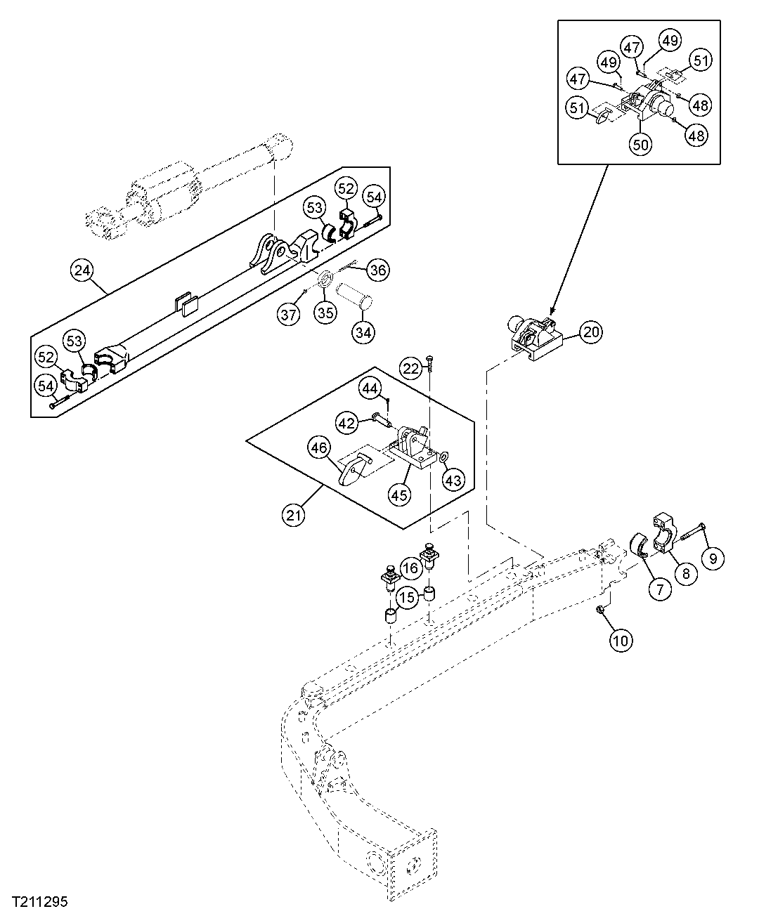RIGHT PUSH BEAM WITH HYDRAULIC TILT CYLINDER (ANGLE BLADE)