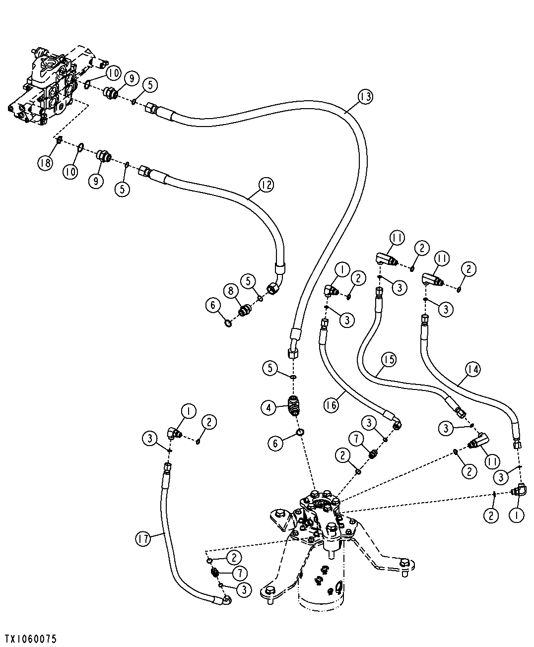 HYDRAULIC SYSTEM - STABILIZER PLUMBING (SN 175662-)