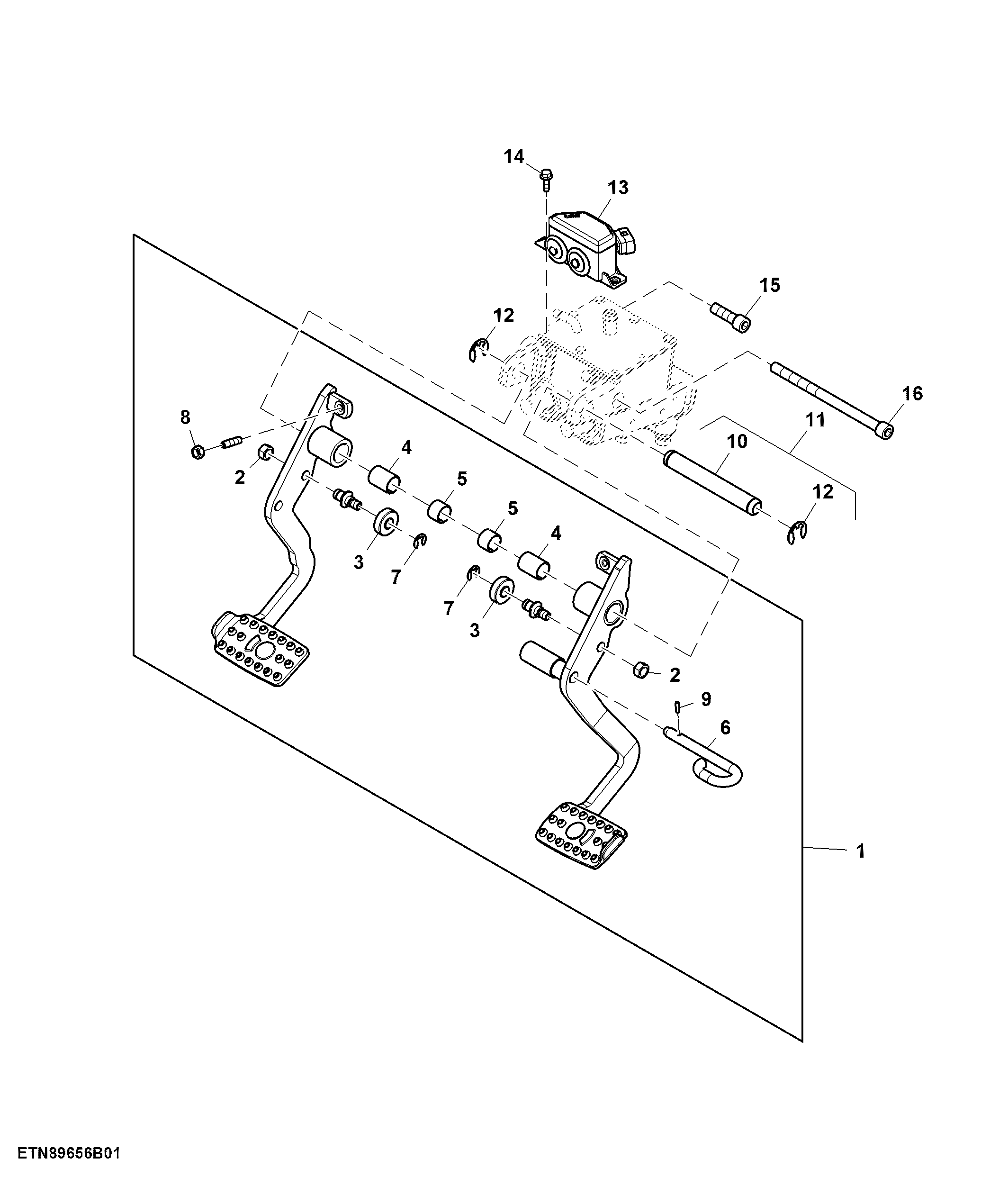 Pedals, Power Fill Brake Valve, W/ Standard Brake Light Switch