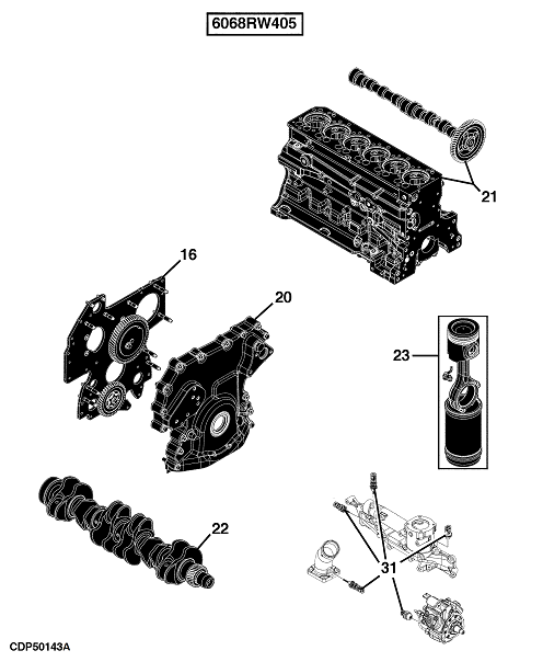 24 Engine 6068RW405-RE558564-ETN97207-ETN97208-ETN98529