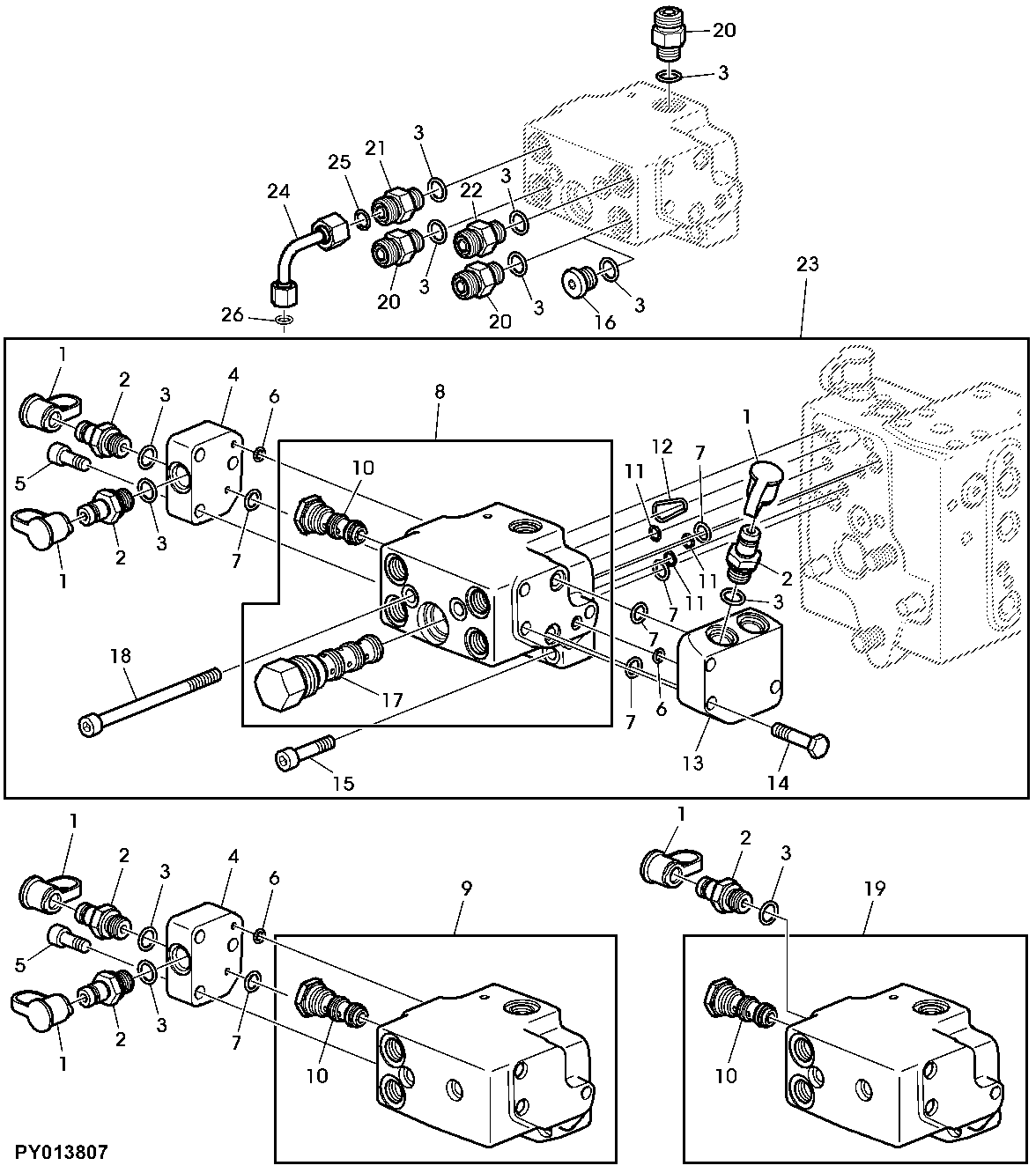CONTROL BLOCK PRIORITY 2 (HYDRAULIC PUMP 45 CM3)
