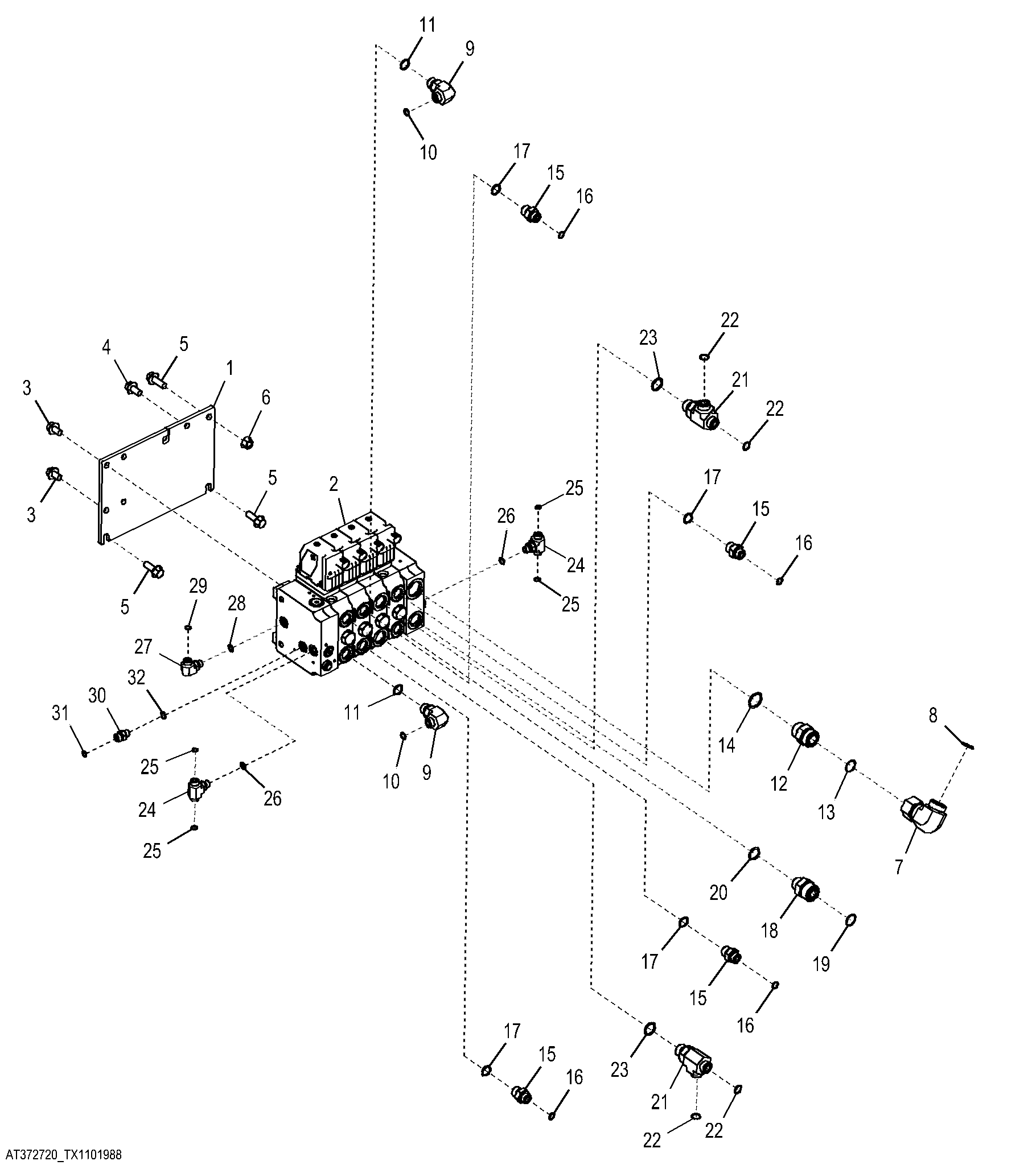 Electrohydraulic Control Valve (Power Angle Tilt) (4 Function)