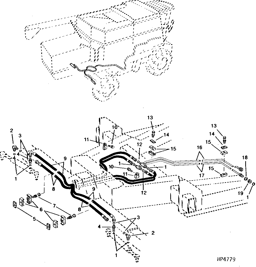 Steering Lines And Hoses, Rear (Dual Cylinder) (Sidehill)