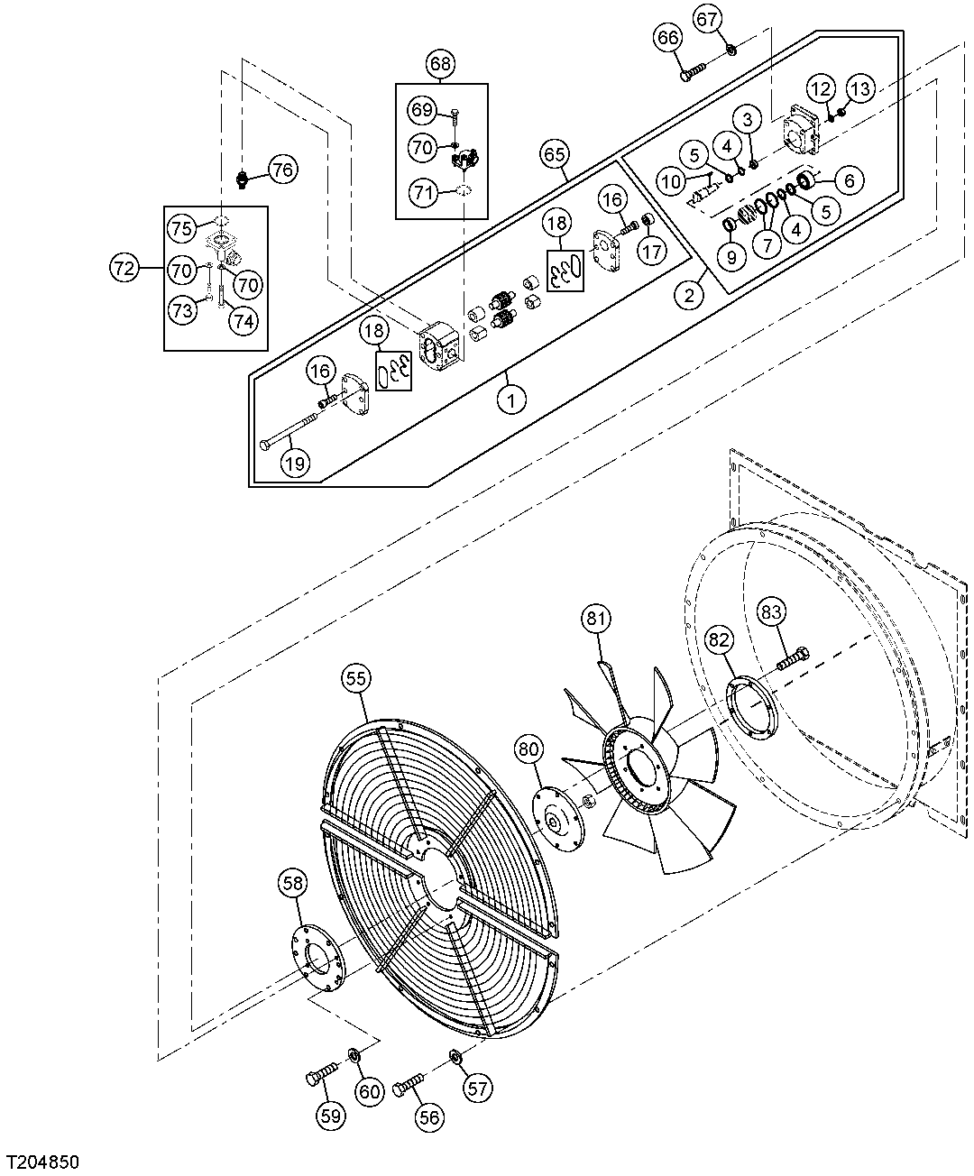 Engine Cooling Fan, Fan Drive And Guard (S.N. 006200-) (006200 - )