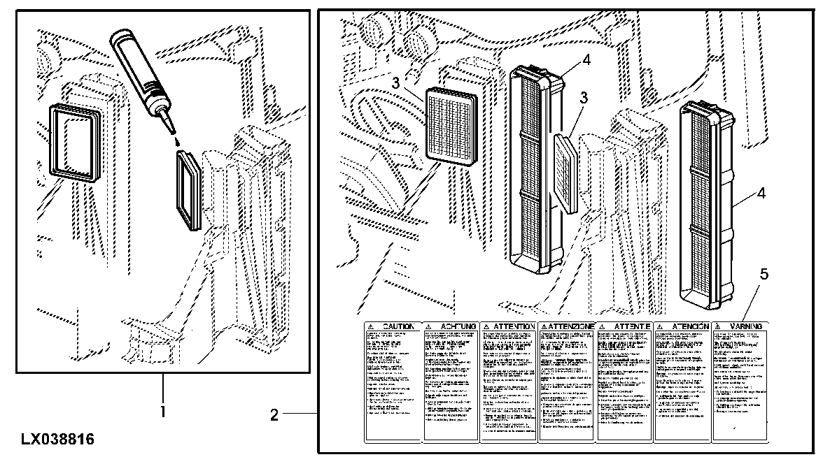 KIT, CAB AIR FILTERS, W/ AIR-CONDITION (ACTIVATED CARBON FILTER)