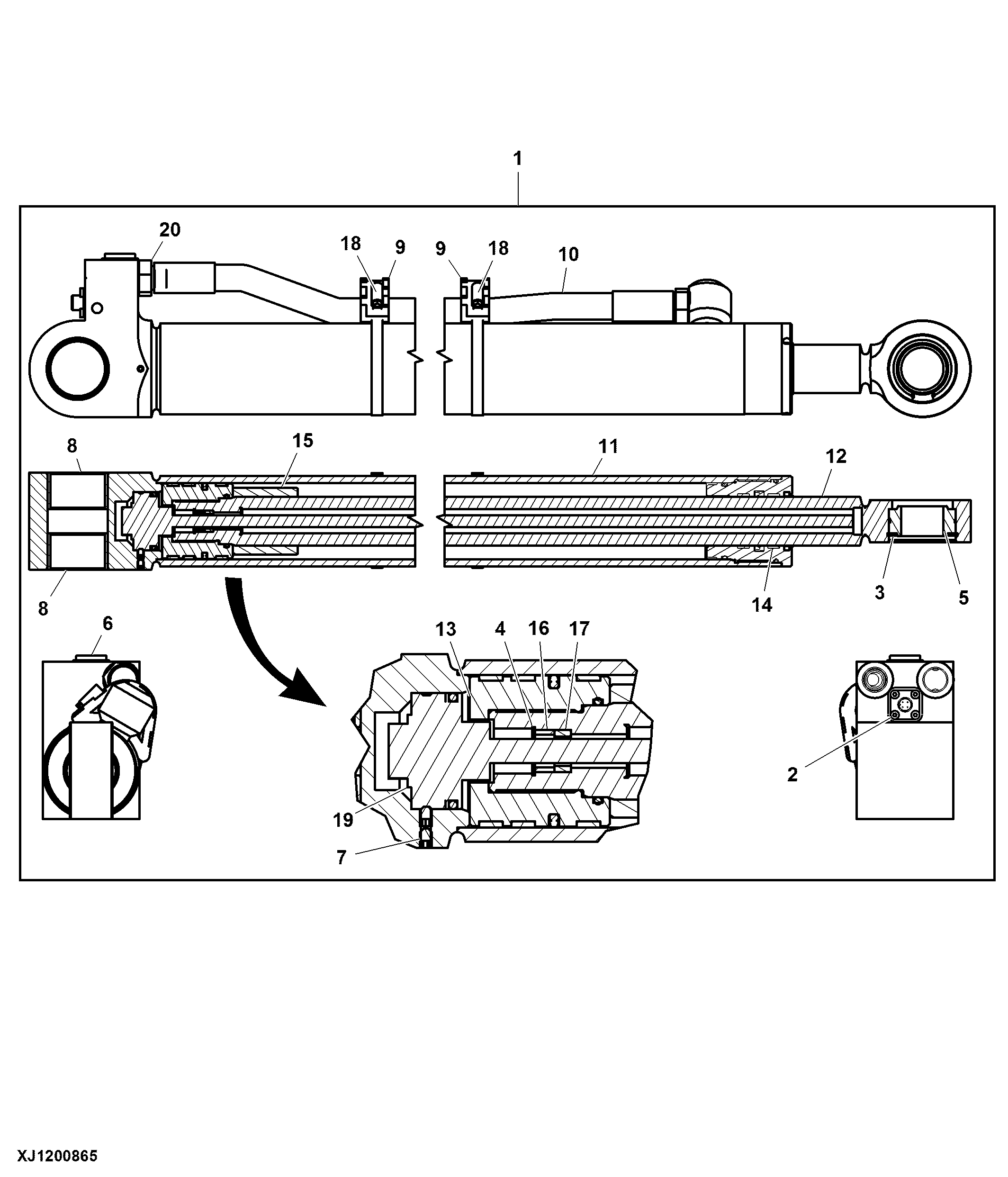 Components, Cylinder, Extension Boom, CF785 IBC / CF785S IBC